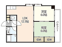 伊藤マンション 3階2LDKの間取り