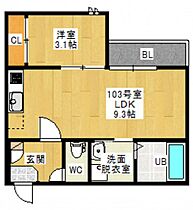 広島県広島市佐伯区五日市中央1丁目（賃貸アパート1LDK・1階・30.87㎡） その2