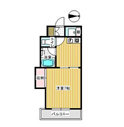 ウィンザーヒルズ 3階1Kの間取り
