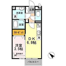 ノース　フイス 1階1DKの間取り