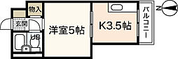 舟入　松尾ビル 3階1Kの間取り