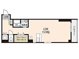 ルミエール幟 7階ワンルームの間取り