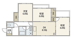 ロイヤル石田No.A 3DKの間取図画像