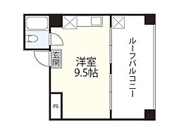 サンライズ河原町 ワンルームの間取図画像