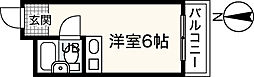 清水ビル 4階ワンルームの間取り