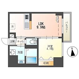 中央地所西条駅前ビル 10階1LDKの間取り