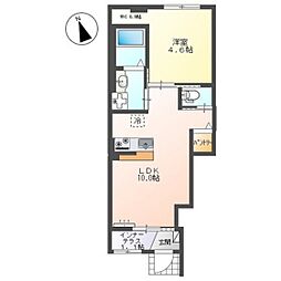 コーセー飯田 1LDKの間取図画像