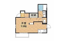JR山陽本線 海田市駅 徒歩10分の賃貸アパート 1階ワンルームの間取り