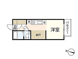 フェリーチェ 3階ワンルームの間取り