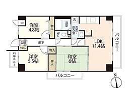 スカール藤田 2階3LDKの間取り