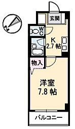ＪＲＢハイツ横川 1階1Kの間取り