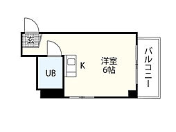 里見ビル 4階ワンルームの間取り