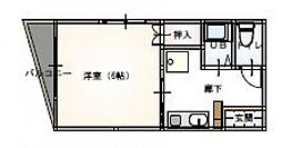 コーポミワ1 1Kの間取図画像