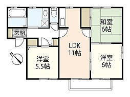 エイトトータス3番館 2階3LDKの間取り