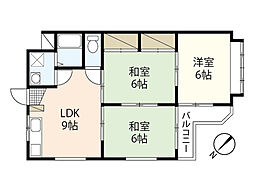 コーポねずみや 2階3LDKの間取り