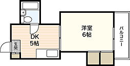 コーポ福島 1DKの間取図画像