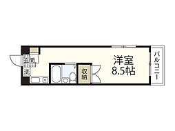 ハイツ庚午 2階ワンルームの間取り