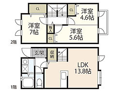 アエラス早稲田 1階3LDKの間取り
