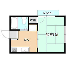 コーポ野田 1階1DKの間取り