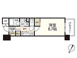VeloceV 9階1Kの間取り