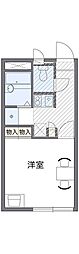 レオパレスアスティ　新田 1階1Kの間取り