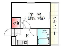 アルティメイトbuilding.仁保 3階1Kの間取り