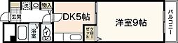 広電コイン通りビル 5階1DKの間取り