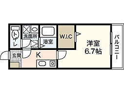 I Jigozen 2階1Kの間取り