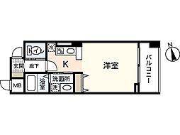 カサ・ヴェルデ八丁堀 8階1Kの間取り