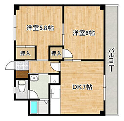 FORWEST千同 2DKの間取図画像