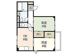 グリーンヒルズ 2DKの間取図画像
