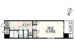 第16友建ビル 6階1Kの間取り