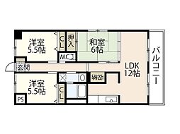 メープルヒル林 2階3LDKの間取り