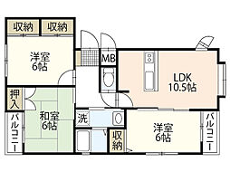 メゾン・デ・ピア 3階3LDKの間取り