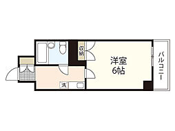 アスプロパラティ8 3階1Kの間取り