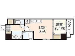 月光幟町壱番館 7階1LDKの間取り