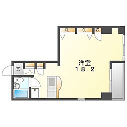 729BLDG 5階ワンルームの間取り