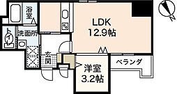 京橋町レジデンス広島駅前通り 7階1LDKの間取り