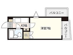 エステート8小河内 1Kの間取図画像