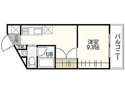 テラコッタ ワンルームの間取図画像