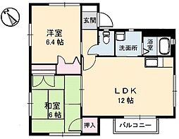 シャーメゾン矢野B 2LDKの間取図画像