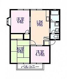 サンビレッジ祇園D 3DKの間取図画像