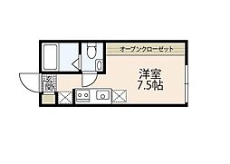 トワスール美の里 ワンルームの間取図画像