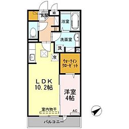 コリーヌ・Mont 1LDKの間取図画像