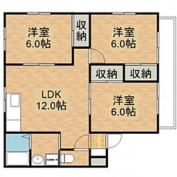 レスト矢野 3LDKの間取図画像