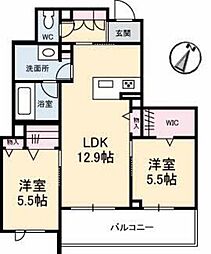 シャーメゾンリヒト 2LDKの間取図画像
