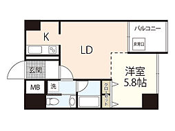 MK-HOUSE 1LDKの間取図画像