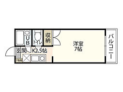 カルペディエム安芸 1Kの間取図画像