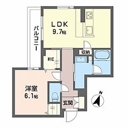 Balloonflower North 1LDKの間取図画像