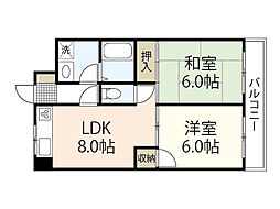 クリオール 2LDKの間取図画像